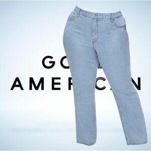 NEW Good American Good '90s Relaxed Coated Jeans